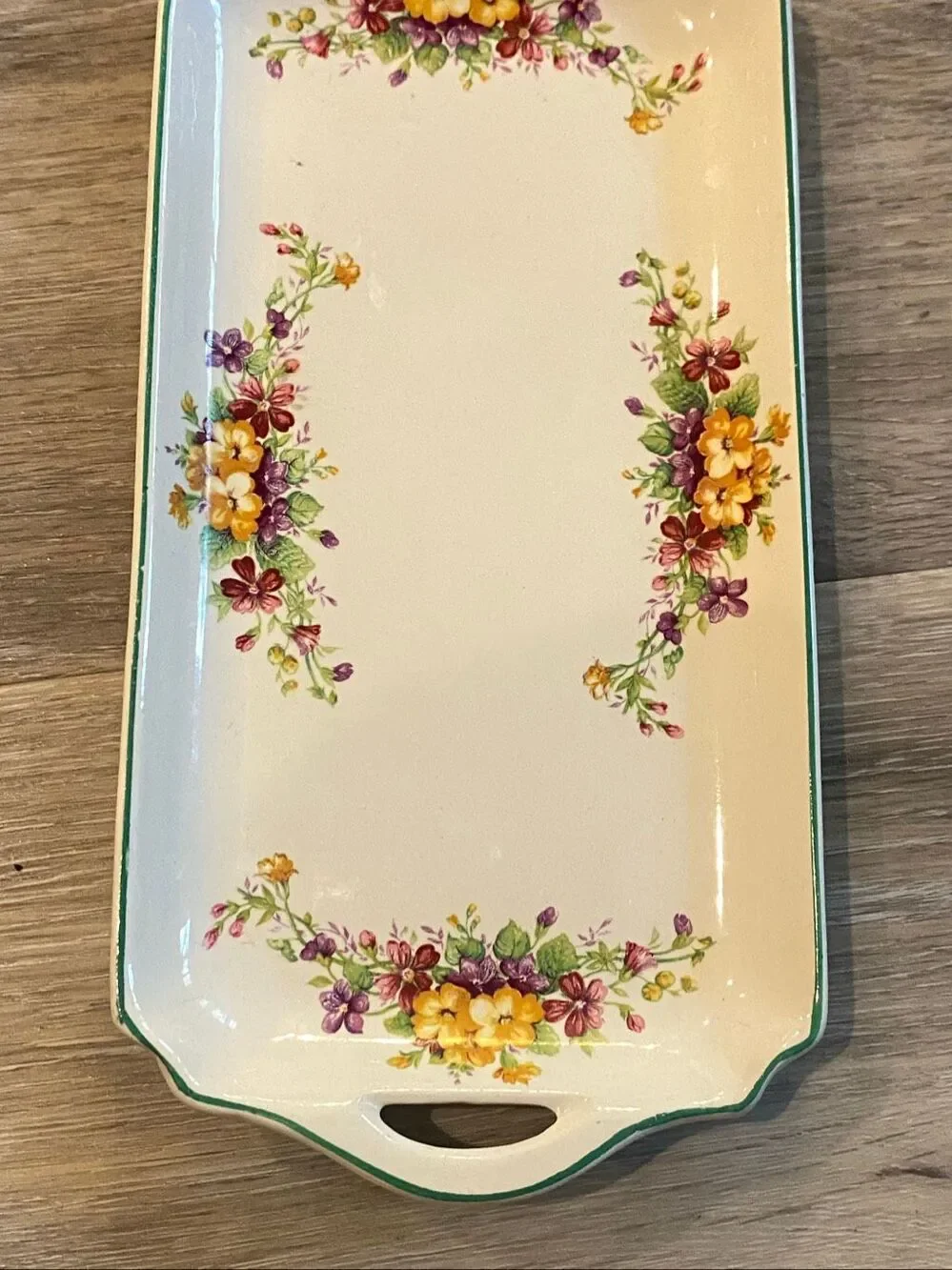 Burleigh Ware Floral Handled Serving Tray Burslem England.vintage